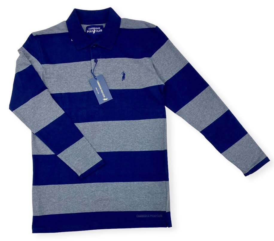 CHEMIS POLO DE RAYA GRUESA M/L